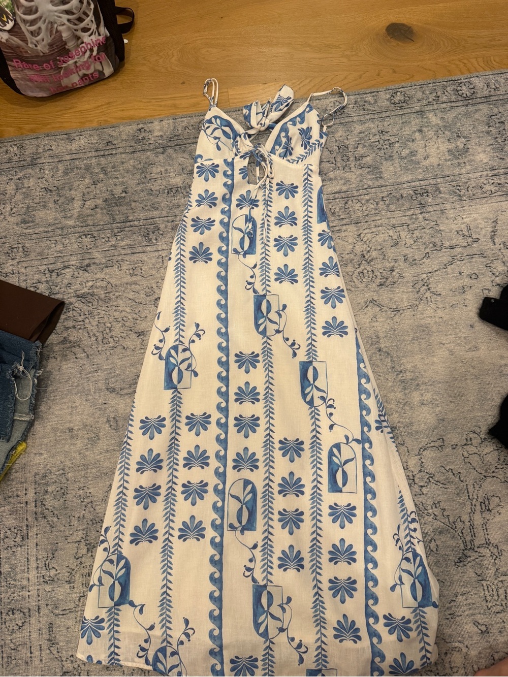Princess Polly White and Blue Floral Maxi Dress